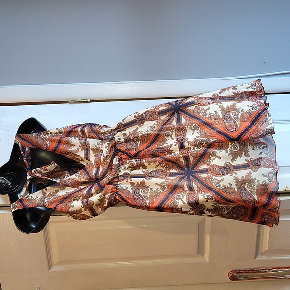 Paisley Print Cross Back sleeveless Dress - Picture 3 of 6